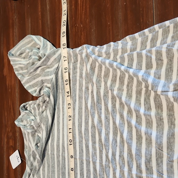 Grey/White Striped Peekaboo Shoulder with Knotted Waist (303) - Picture 6 of 6
